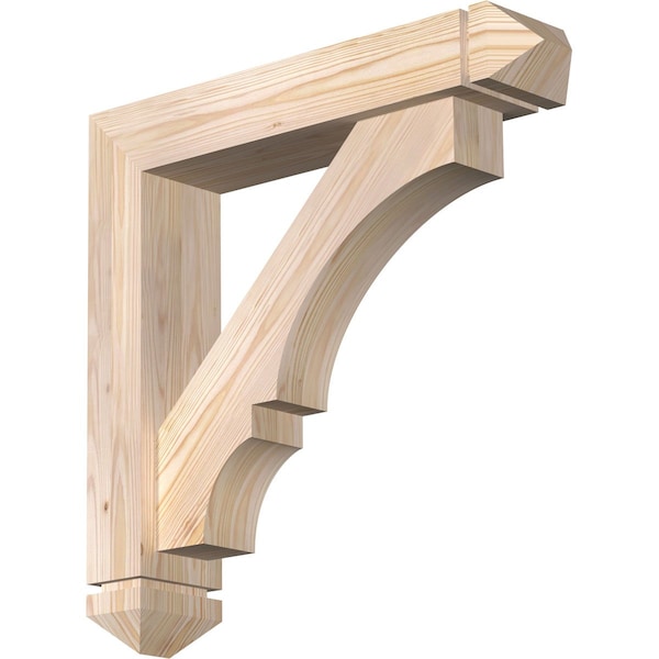 Ekena Millwork Balboa Arts and Crafts Smooth Bracket w/ Offset Brace, Douglas Fir, 5 1/2"W x 26"D x 26"H BKT0604X26X26BOA03SDF - main